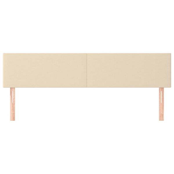 vidaXL Posteljno vzglavje 2 kosa krem 80x5x78/88 cm blago