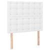vidaXL Vzglavje postelje belo 100x5x118/128 cm umetno usnje