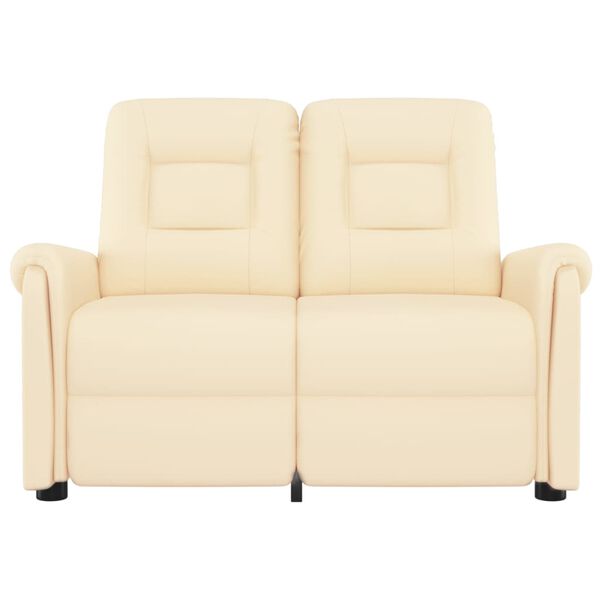 vidaXL Masažni dvosed krem umetno usnje