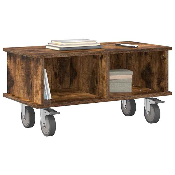 vidaXL TV stojalo Dimljeni oreh 68,5 x 35 x 35 cm Konstruiran les