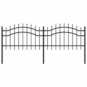 vidaXL Vrtna ograja Woerden s suličastim vrhom črna 240x125 cm jeklo