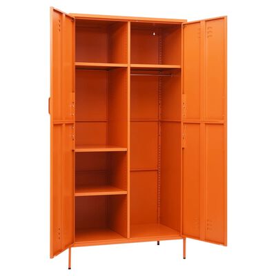 vidaXL Garderobna omara oranžna 90x50x180 cm jeklo