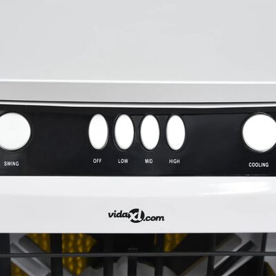 vidaXL Mobilna klimatska naprava 3 v 1 bela in črna 73x38x30,5 cm 80 W