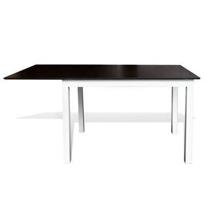 vidaXL Raztegljiva jedilna miza iz kavčukovca rjava in bela 150 cm