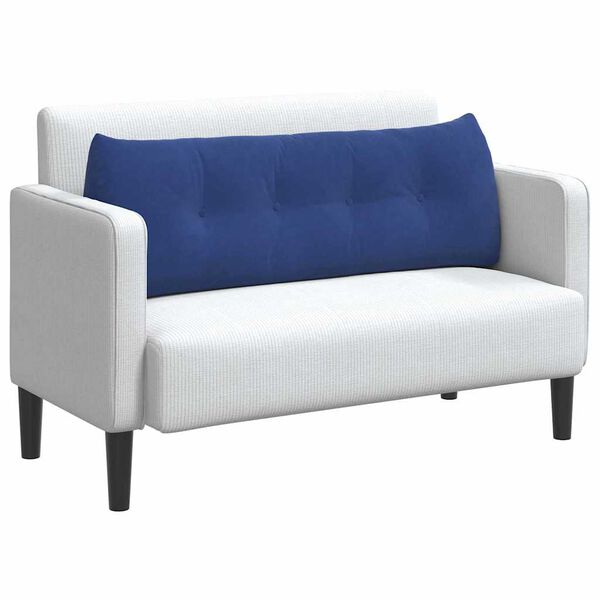 vidaXL Poglavni vzglavnik Policijska modra 140 x 24 x 50 cm Žamet