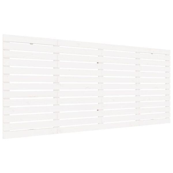 vidaXL Stensko posteljno vzglavje belo 186x3x91,5 cm trdna borovina