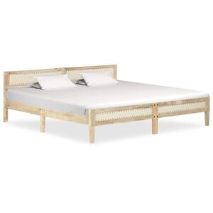 vidaXL Posteljni okvir iz trdnega mangovega lesa 200x200 cm