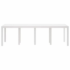vidaXL Vrtna miza Bela 250 x 100 x 73 cm poli ratan