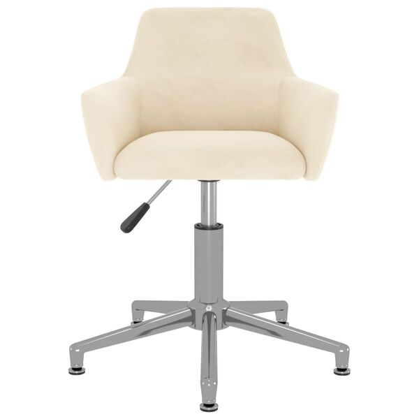 vidaXL Vrtljiv jedilni stol 2 kosa krem žamet