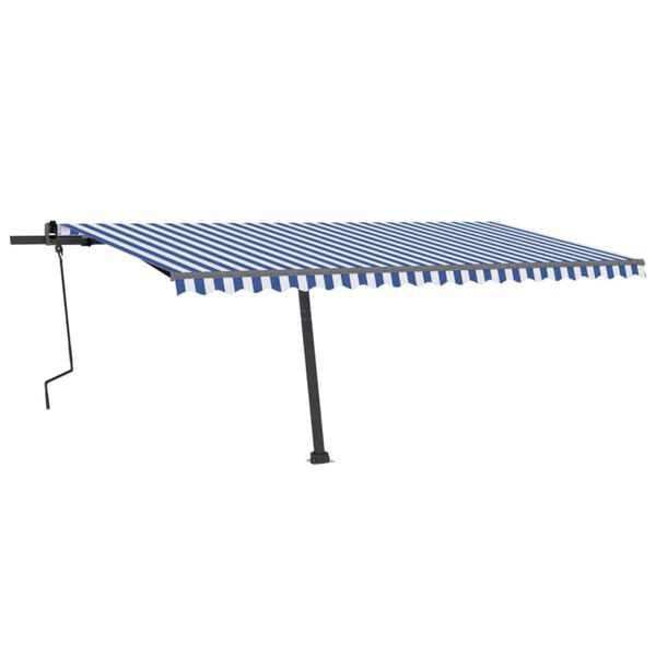 vidaXL Prostostoječa ročno zložljiva tenda 500x300 cm modra/bela