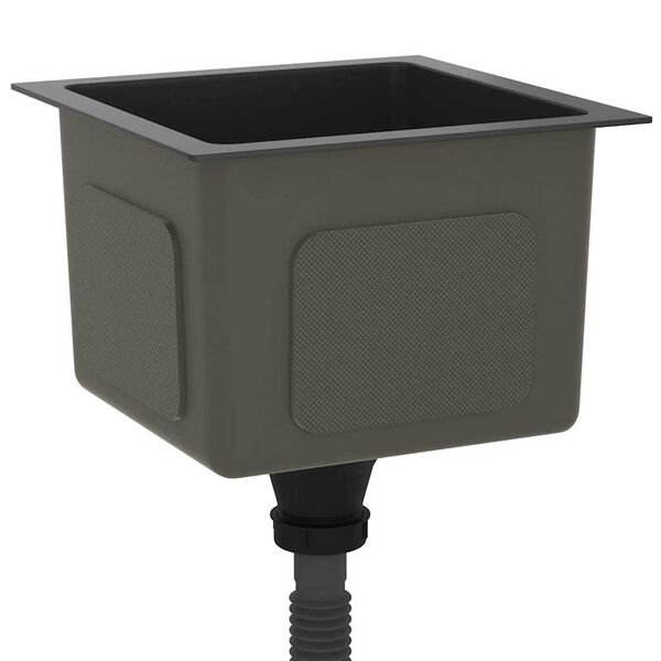 vidaXL Ročno izdelano kuhinjsko pomivalno korito črno nerjaveče jeklo