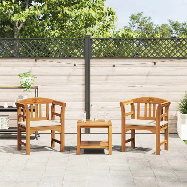 vidaXL Klop s rozami Naravna 68,5 x 46 x 82,5 cm Masiven les akacije