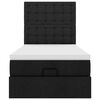vidaXL Otomanski posteljni okvir z vzmetnico črn 80x200 cm blago