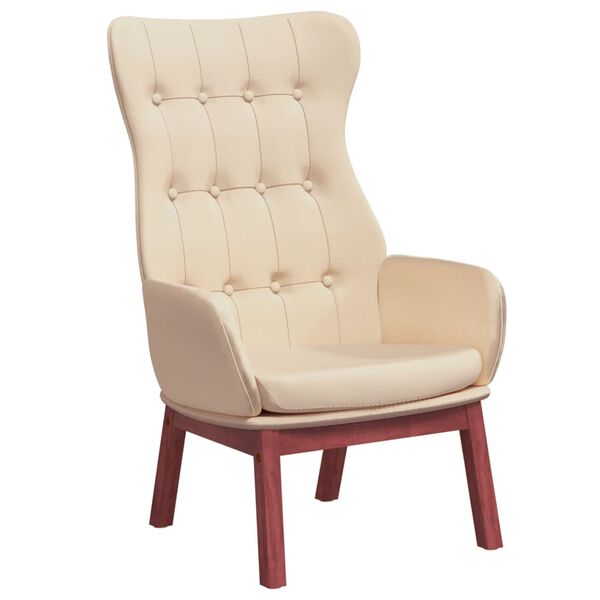 vidaXL Stol za sproščanje krem blago