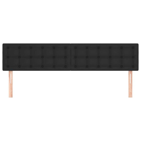 vidaXL Posteljno vzglavje 2 kosa črno 100x5x78/88 cm umetno usnje