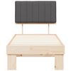 vidaXL Posteljni okvir z oblazinjenim vzglavjem Temno siva 75 x 190 cm