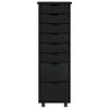 vidaXL Rolling Cabinet s predali MOSS Black Masivni les borovega lesa