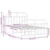 vidaXL Kovinski posteljni okvir z vzglavjem in vznožjem črn 120x190 cm