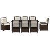 vidaXL Komplet za jedilnico v vrtu 9 pcs Rjava poli ratan