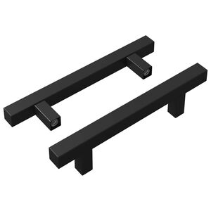 vidaXL Ročaj za omaro 2 kos Črna 150 x 12,3 x 35,2 mm Nerjaveče jeklo