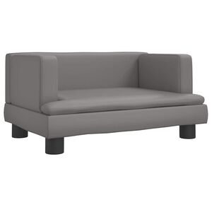 vidaXL Otro&scaron;ki kavč siv 60x40x30 cm umetno usnje