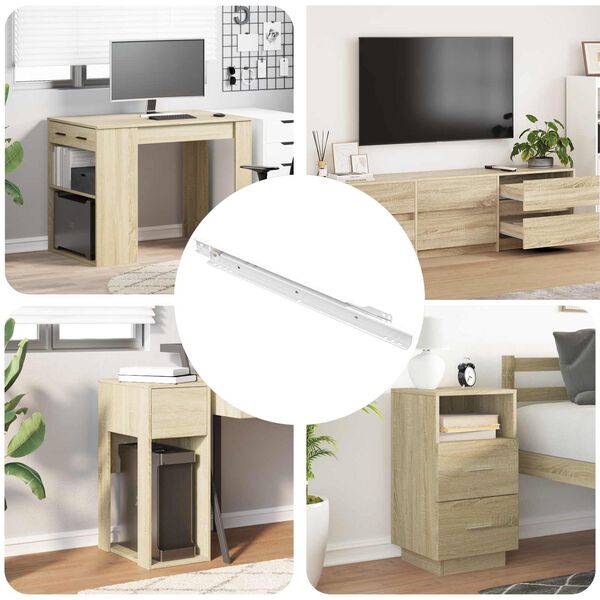 vidaXL Drsni mehanizem za predal 63 pcs Bela Jeklo