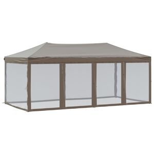 vidaXL Zložljiv vrtni &scaron;otor s stranicami taupe 3x6 m