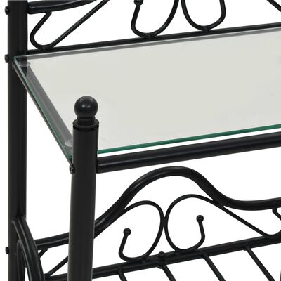 vidaXL Nočne mizice 2 kosa jeklo in kaljeno steklo 45x30,5x60 cm črne