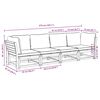 vidaXL Vrtna sedežna garnitura 4-delna z blazinami trden akacijev les