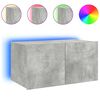 vidaXL Stenska TV omarica z LED lučkami betonsko siva 60x35x31 cm
