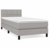 vidaXL Box spring postelja z vzmetnico svetlo siva 90x190 cm blago