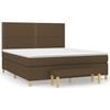 vidaXL Box spring postelja z vzmetnico temno rjava 180x200 cm blago