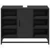 vidaXL Kopalni&scaron;ka omarica za umivalnik črna 80x33x60 cm inženirski les