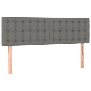vidaXL Posteljno vzglavje temno siva 144x5x78/88 cm blago