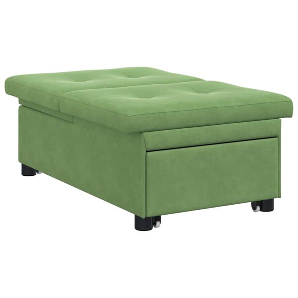 vidaXL Sofa postelja Svetlo zelena 194 x 67 x 82 cm Žamet