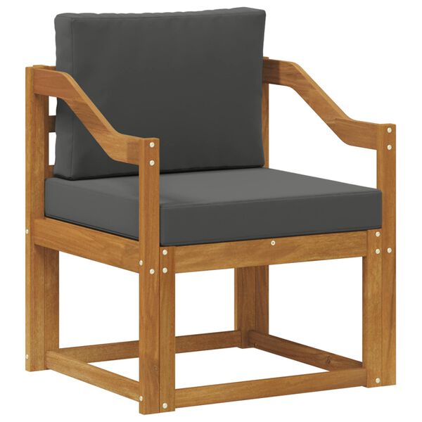 vidaXL Zunanji kavč Masivno akacijevo les in poliester Naravna