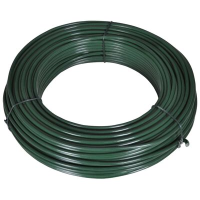 vidaXL Vezna žica za ograjo 80 m 2,1/3,1 mm jeklo zelena