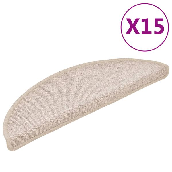 vidaXL Stopni&scaron;čne preproge 15 kosov 56x17x3 cm taupe polkrožne