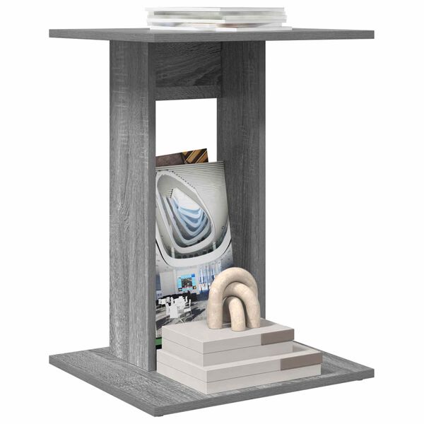 vidaXL Stranska miza Siva Sonoma 45 x 40 x 62,5 cm Konstruiran les