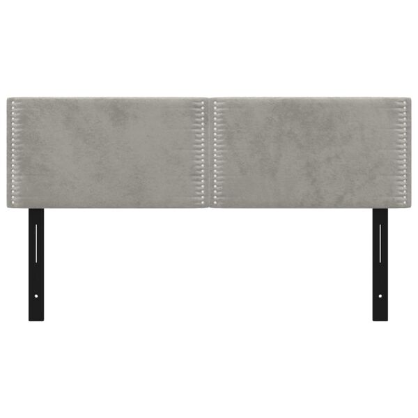vidaXL Posteljno vzglavje 2 kosa svetlo sivo 72x5x78/88 cm žamet