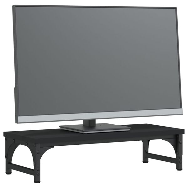 vidaXL Stojalo za monitor črno 55x23x14 cm inženirski les