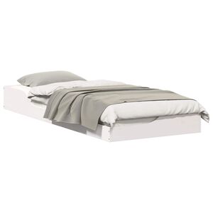 vidaXL Konstrukcija postelje Bela 80 x 220 cm Masivno borovo les