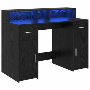 vidaXL Miza s predalom Črni hrast 120 x 55 x 91 cm Inženirski les