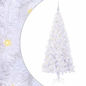 vidaXL Umestno božično drevo med 300 LED Bela 210 cm PVC in jeklo