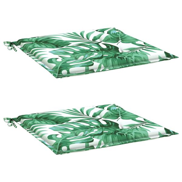 vidaXL Blazine za stole 2 kosa vzorec listja 40x40x3 cm tkanina