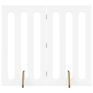 vidaXL Zložljiva ograda za hi&scaron;ne ljubljenčke 2 pcs Bela