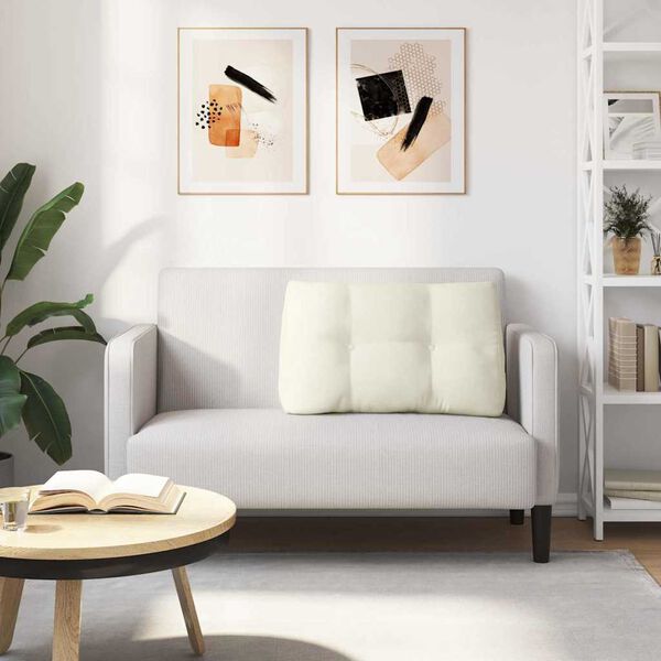 vidaXL Poglavni vzglavnik krema 80 x 24 x 50 cm Žamet