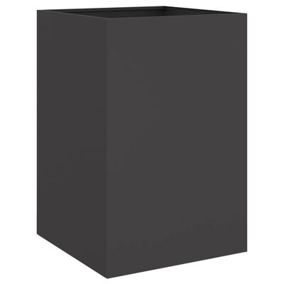 vidaXL Cvetlično korito črno 52x48x75 cm hladno valjano jeklo