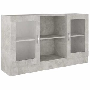 vidaXL Vitrina betonsko siva 120x30,5x70 cm iverna plo&scaron;ča