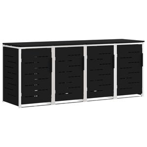 vidaXL Shranjevanje ko&scaron;a za odpadke Črna 276 x 77,5 x 112,5 cm